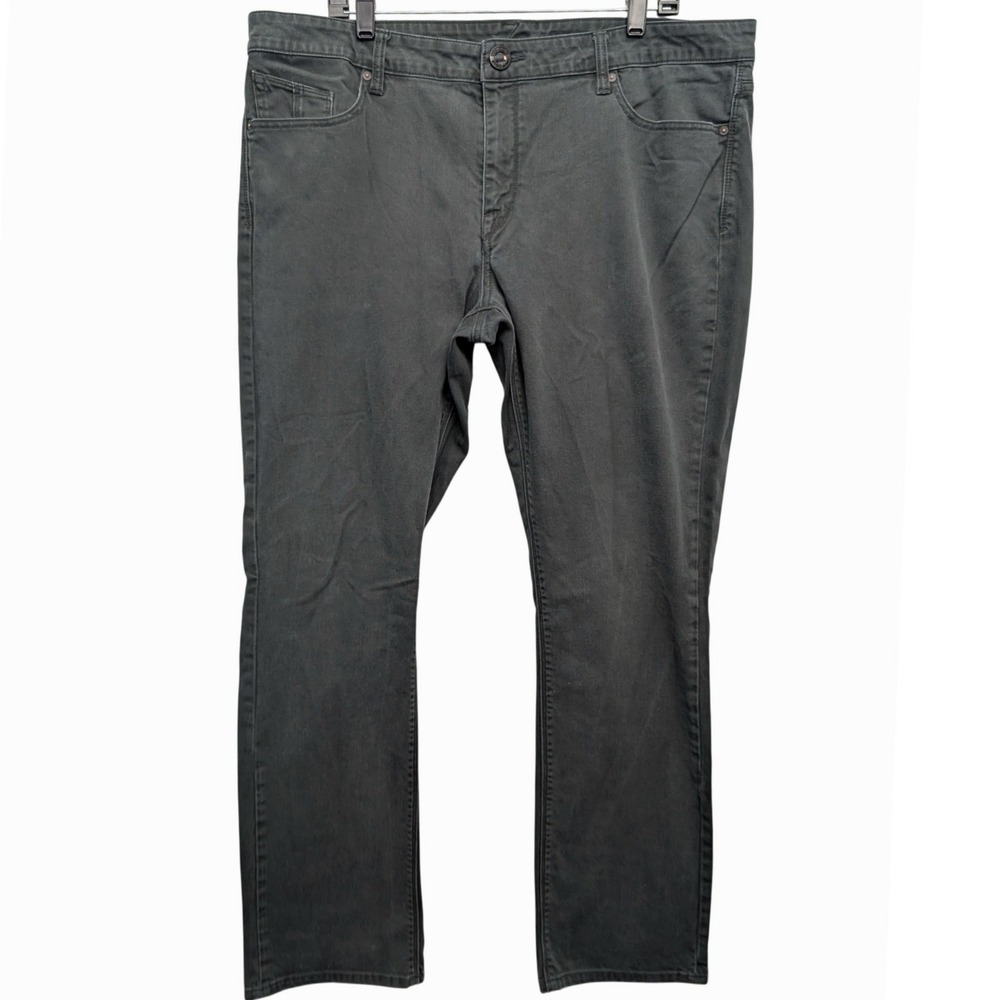 Volcom Vorta Slim Straight‎ Pants Mens 40 Dark Gray Green Charcoal A1101904
